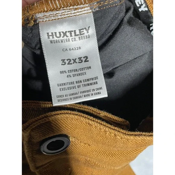 Huxtley Workwear Co Mens 32x32 Tobacco Brown Double Knee Slim Straight Pants - Picture 8 of 14